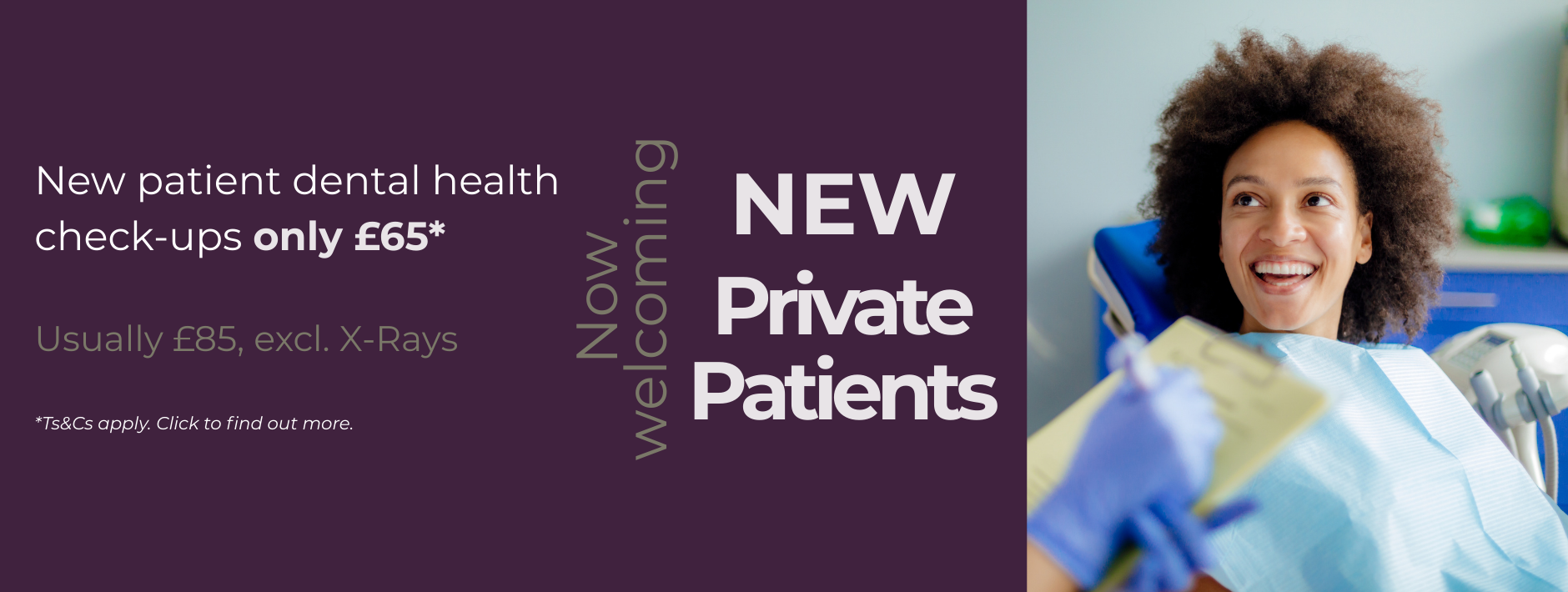 New patient offer at Robinsons Dental Practice for dental check ups.